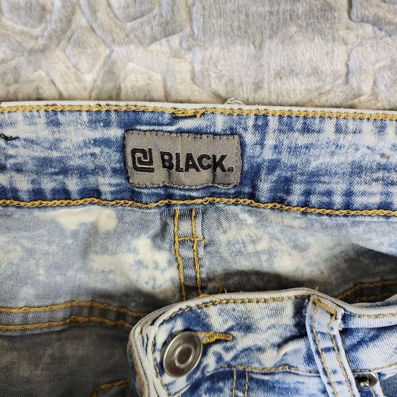 Buckle Black Jeans Mens 32x32 Acid Wash Premium Skinny Flex Distressed - Picture 7 of 16